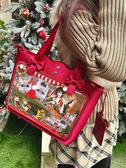 Purple/Dark Blue/Red In Stock Large Capacity Bowknots Crossbody Ita Bag