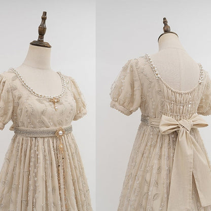 Beige/Champagne Self-tie Waist Belt