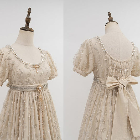 Beige/Champagne Self-tie Waist Belt