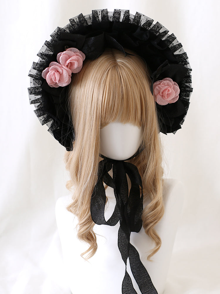 4 Colors Flower Details Gothic Bowknots Bonnet