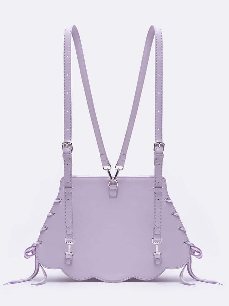 Purple Shell-shaped Bowknot PU Backpack Small/Large Size