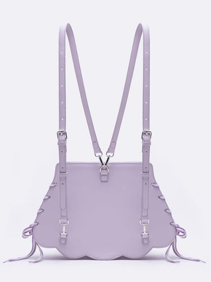 Purple Shell-shaped Bowknot PU Backpack Small/Large Size