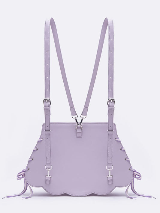 Purple Shell-shaped Bowknot PU Backpack Small/Large Size