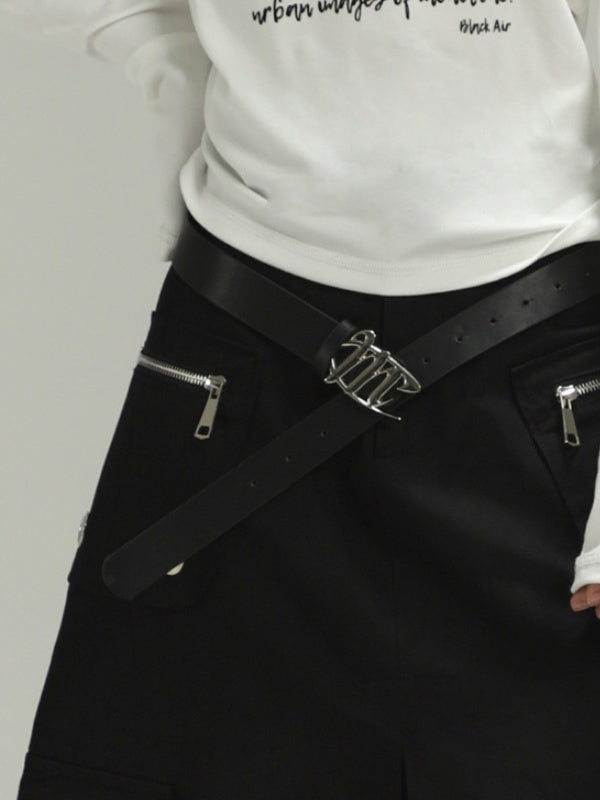 105CM Black PU Waist Belt