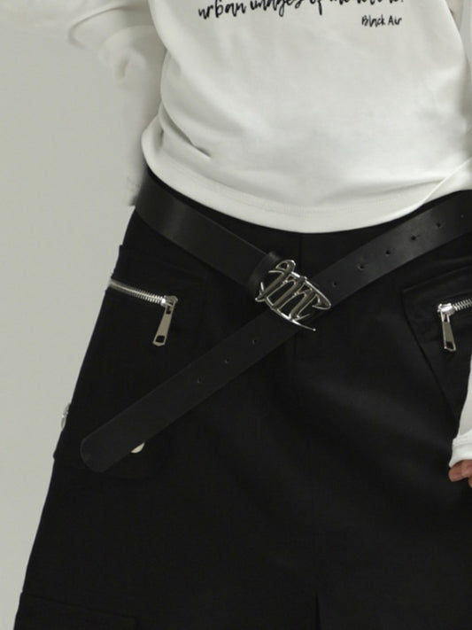 105CM Black PU Waist Belt