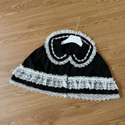 Pink / Blue / Red / Apricot / Black Peter Pan Collar Cape