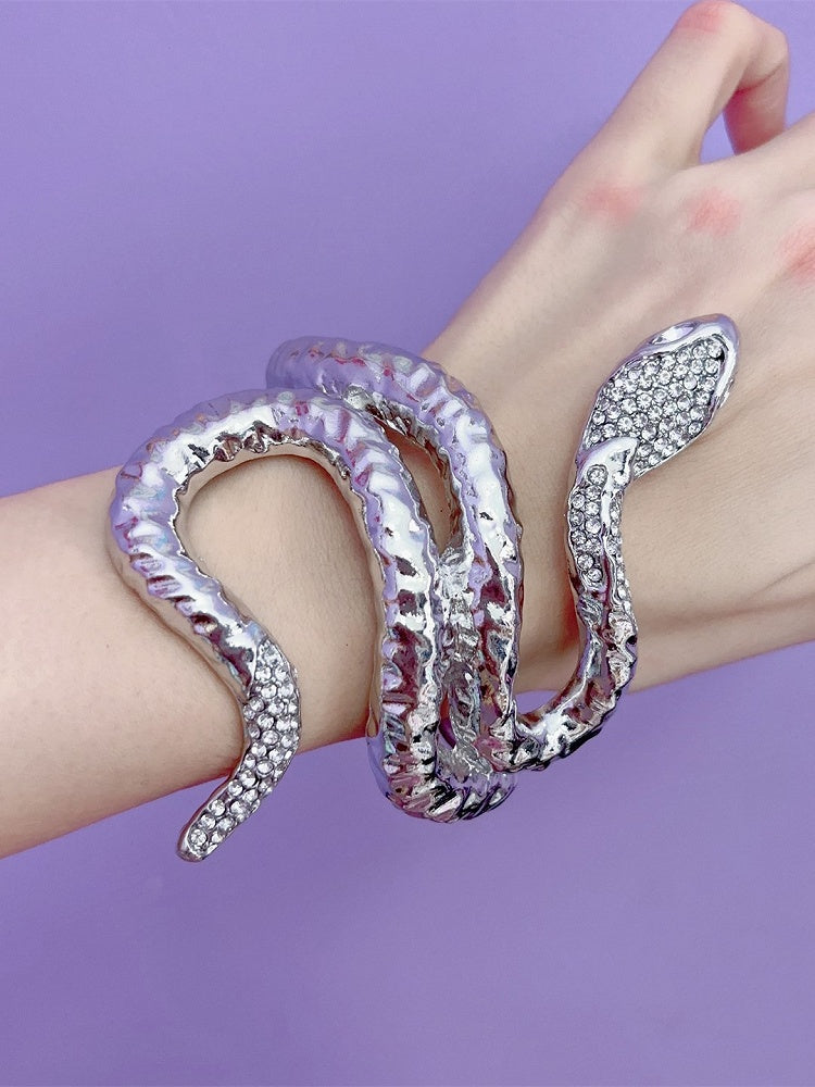 Silver Y2K Snake Shaped Bracelet