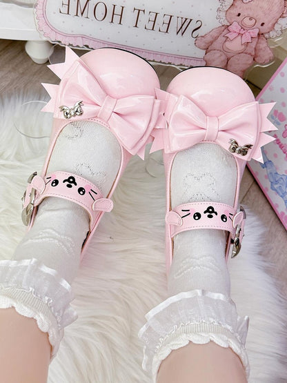 PU Pink Sweet Lolita Mary Janes - Mid-heel with Dog Theme & Puppy Buckle