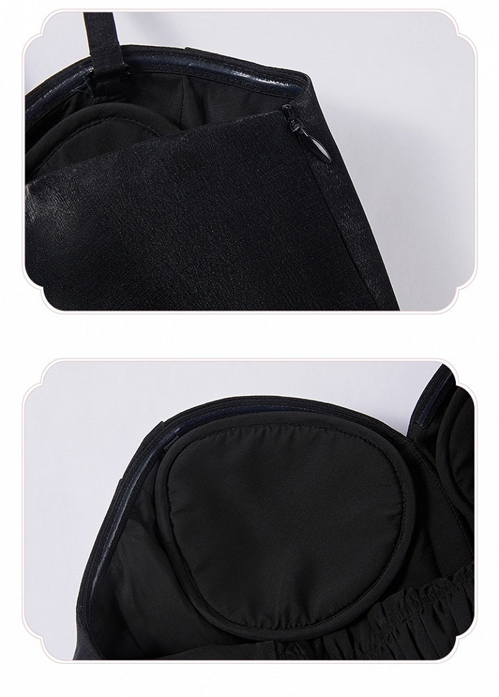 Newspaper Print Layered Handkerchief Skirt Elegant Dress Lolita Jumper Skirt