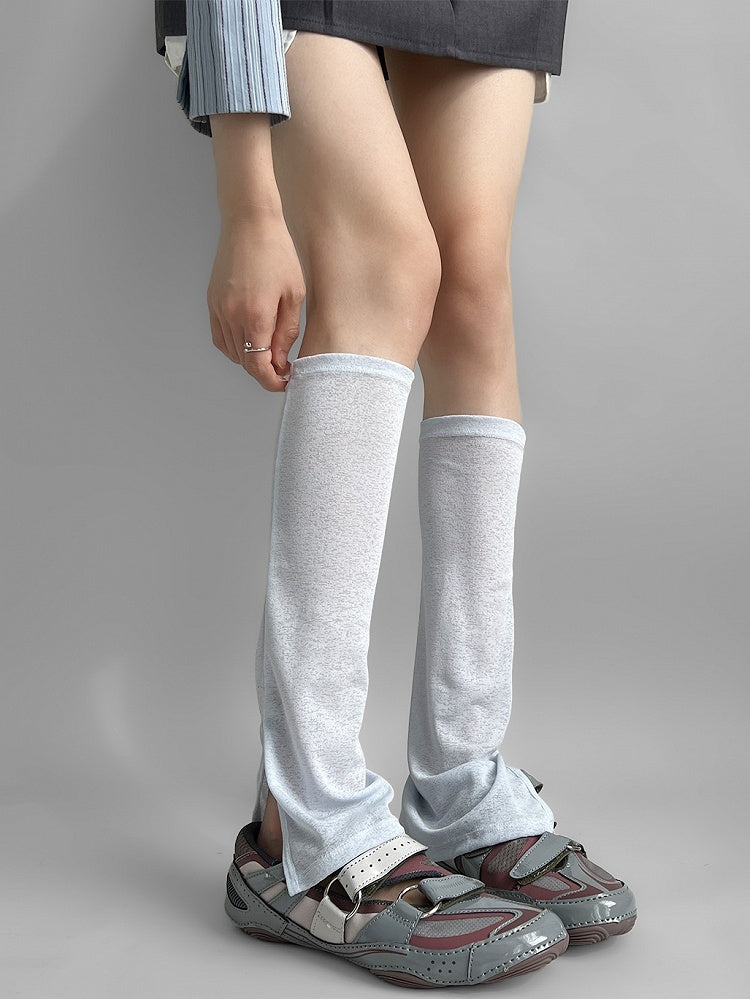 White/Blue Split Cuffs Leg Sleeves