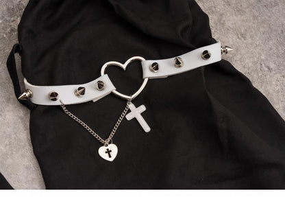 Pins and Studs Decorated Black and White Bowknots Gothic Leg Warmers