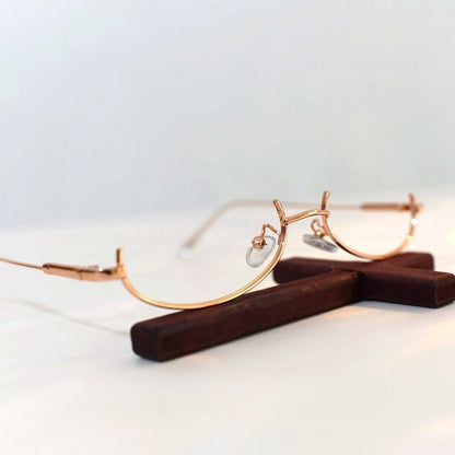 Gold Steampunk Eyeglasses Frame