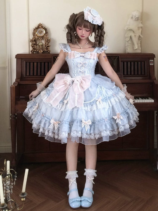 Blue and Pink Bowknot Mini Hat