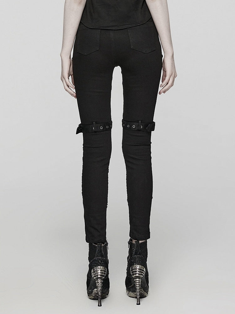 Black Punk Hollow Washed Jeans
