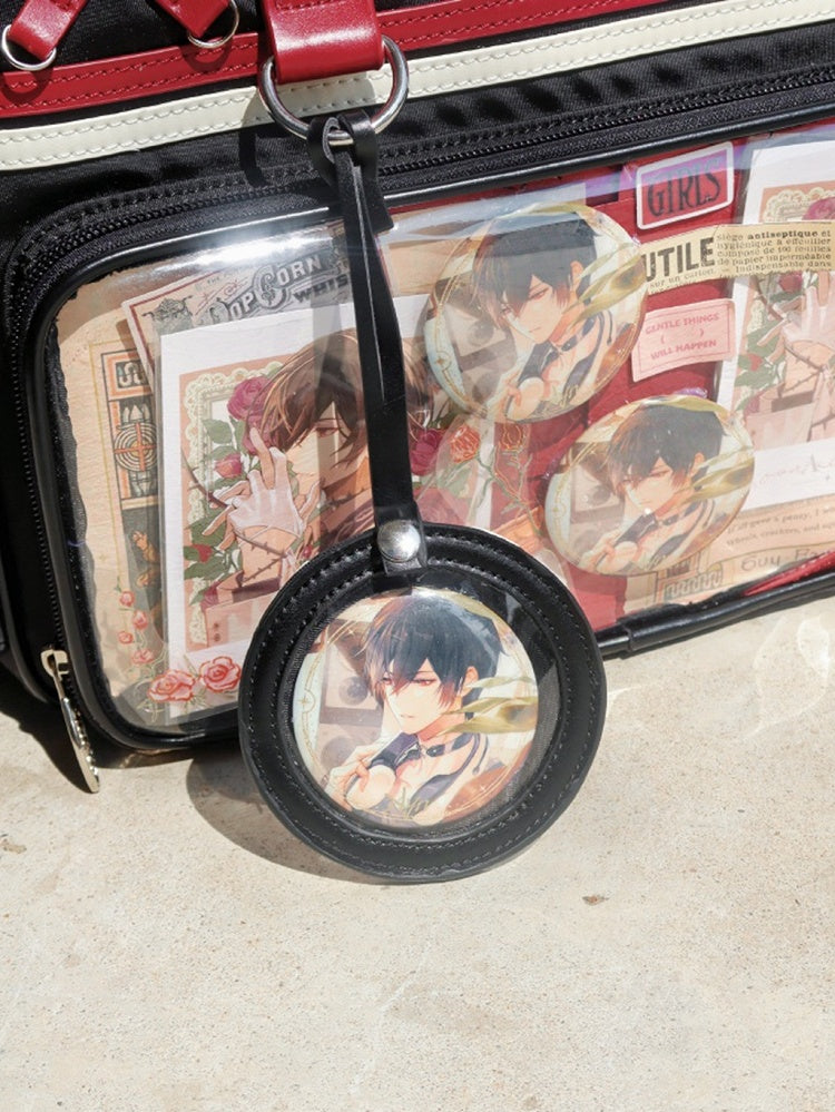 Black & Red Letters Applique Ita Bag with Football Design Charm