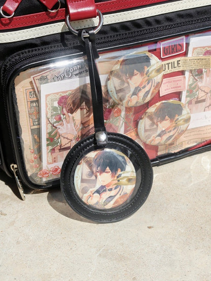 Black & Red Letters Applique Ita Bag with Football Design Charm