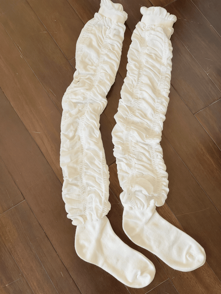 5 Color Options Ruffled Stockings