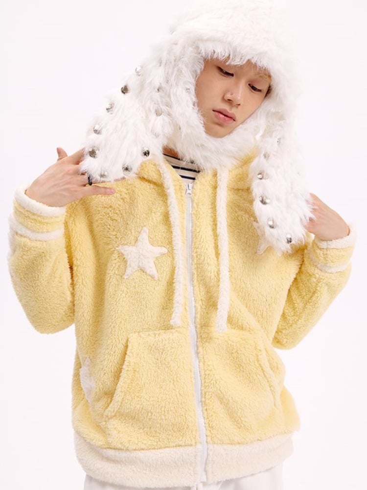 Black/White Studded Bunny Ear Hat