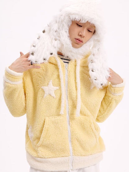 Black/White Studded Bunny Ear Hat