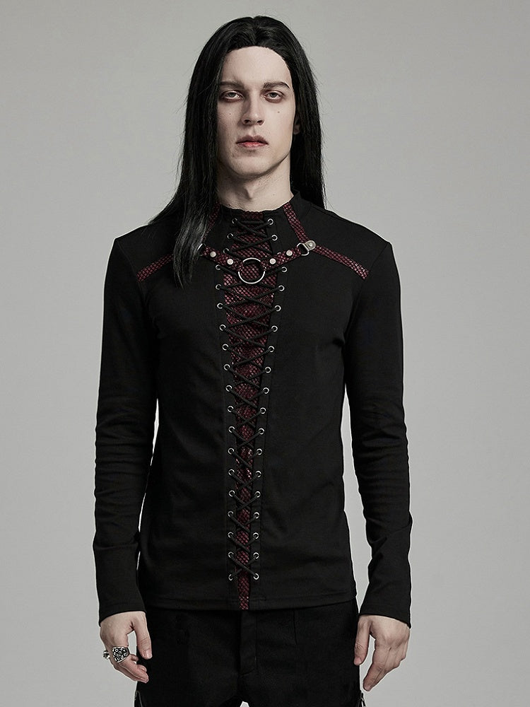 Black and Red Punk Handsome T-shirt