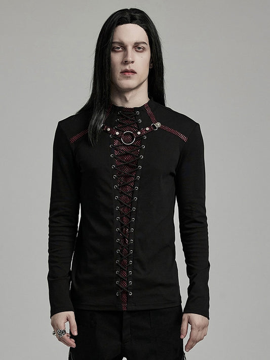Black and Red Punk Handsome T-shirt