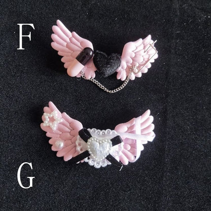 Clearance-Black and Pink Jirai Kei Hairclip