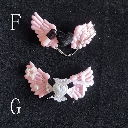 Clearance-Black and Pink Jirai Kei Hairclip