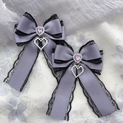 15 Options Heart Decorated Bowknot Brooches