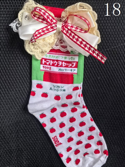 19 Options Colorful Lolita Calf Socks With Bowknot Details And Lace Cuffs