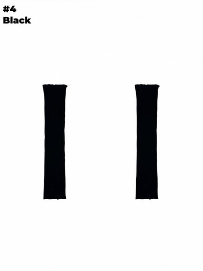 Gray/Beige/Brown/Black Self-tie Straps Leg Warmers