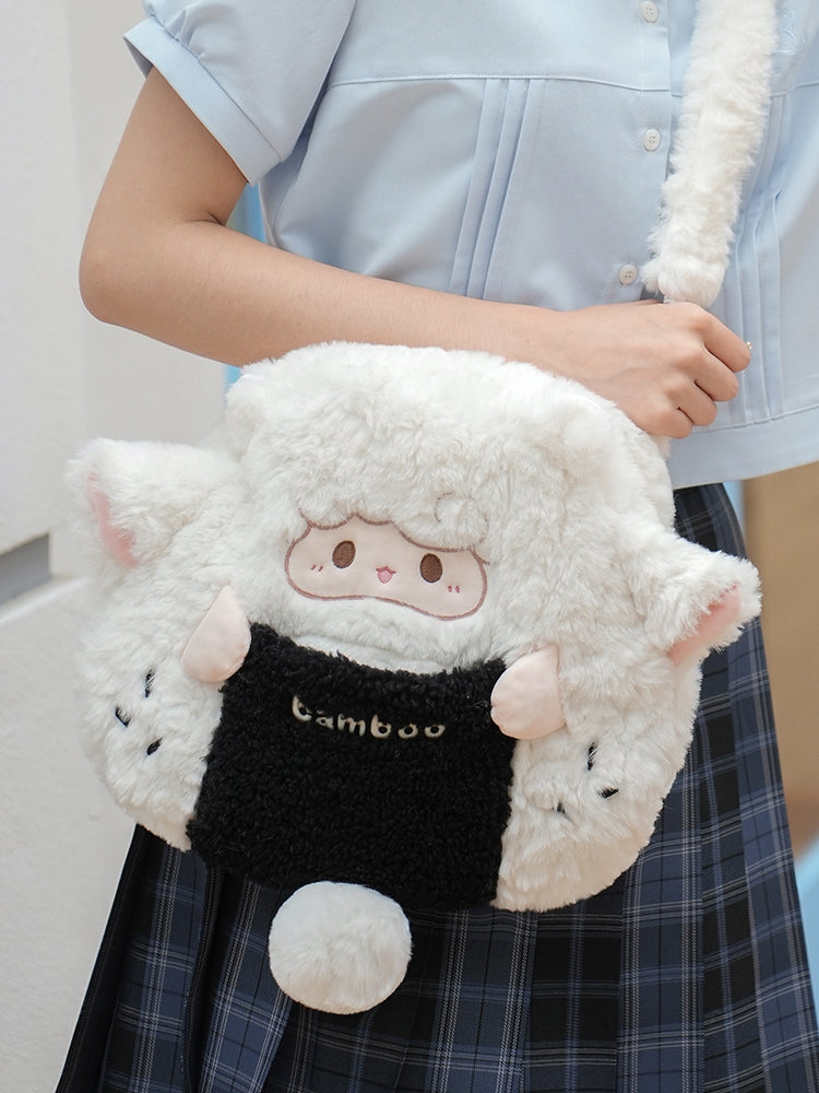 White Plush Cute Lamb Backpack