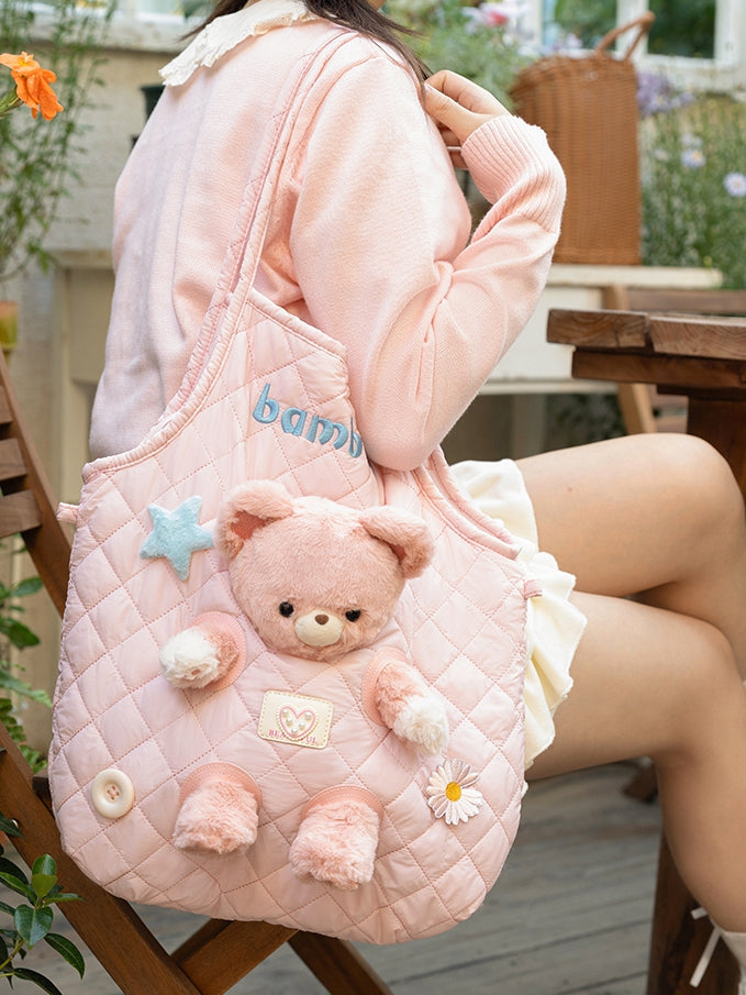 Pink Cut-out Design Crossbody Bag