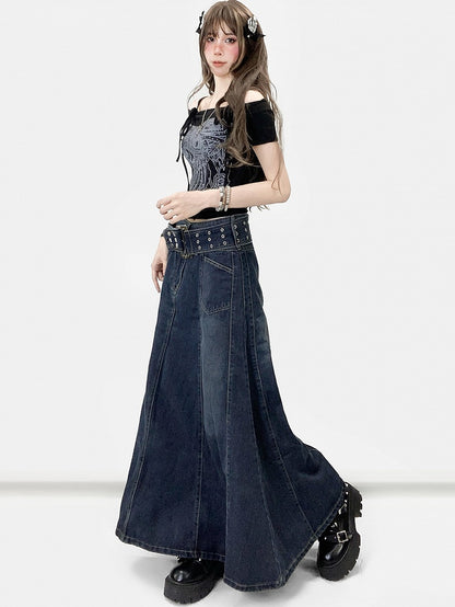 Dark Blue A-Line Skirt