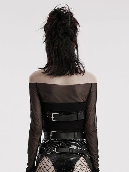 Black Punk PU Harness