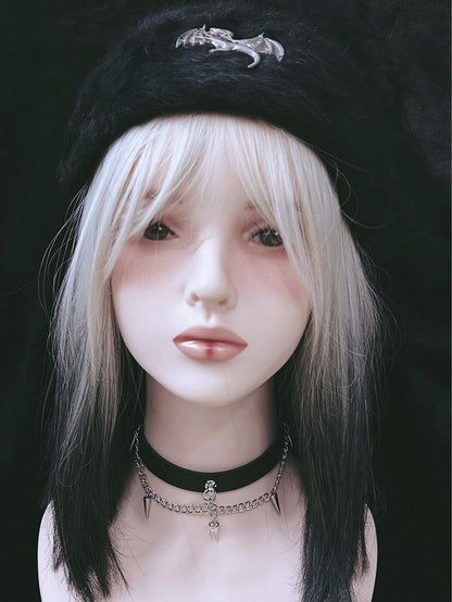 Studs Chain Design Black Punk Choker