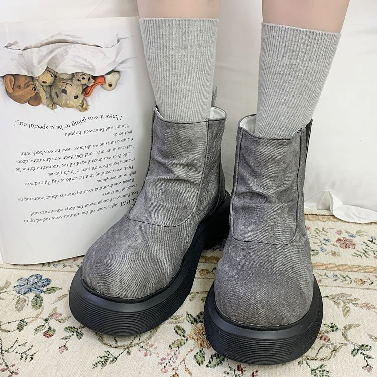 Bow Accents Gray Sweet Winter Boots