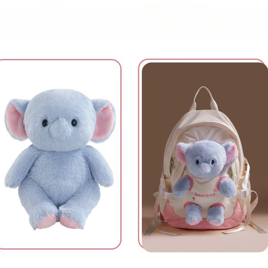 White&Pink Cut-out Design Backpack With 3 Options Detachable Plushie