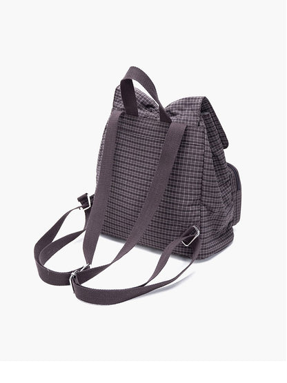 Chic Brown Mini Double-Layer Ita Bag With Charming Bow Drawstring