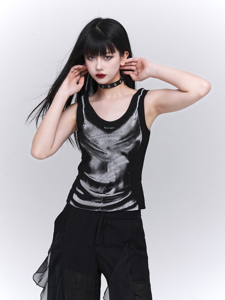 White/Black Glomorous Slim-fitting Tank Top
