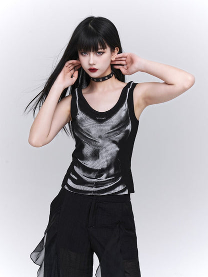 White/Black Glomorous Slim-fitting Tank Top