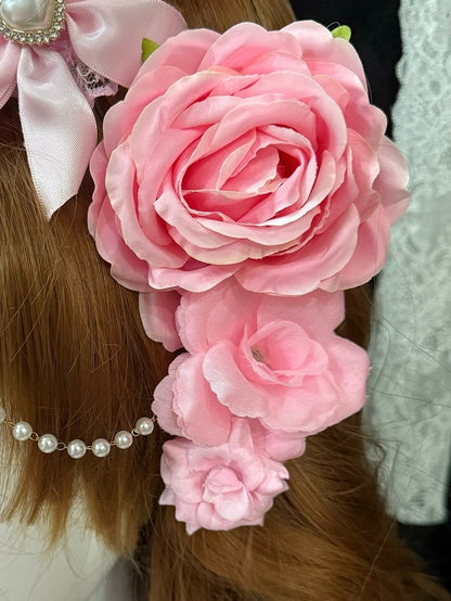 3 Pink Floral Hairclips