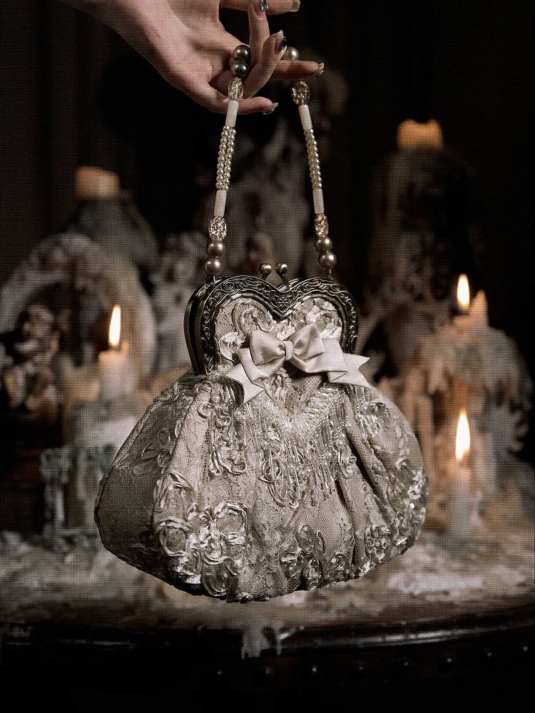 Bead Tassels Vintage Kiss-lock Closure Hand Bag