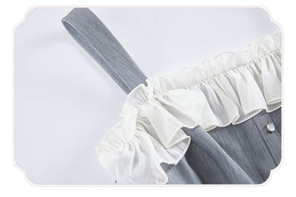 Gray Slim Fit Waist Elegant Lolita Fashion Dress