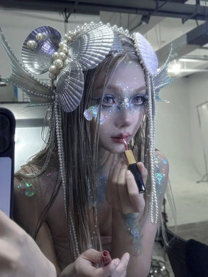 Sea Shell and Bead Chain Design Fairy Goth Mermaid Headpieces Set