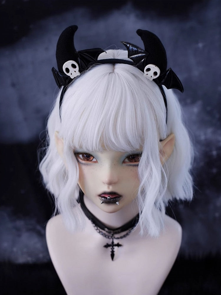 Skull Wings Decorated Black Devil Horns KC