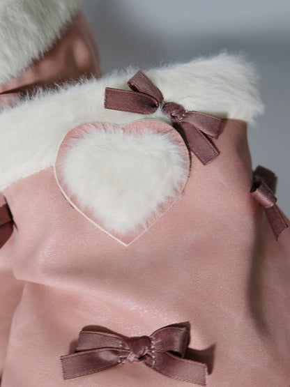 Bow Accents Pink Sweet Winter Boots