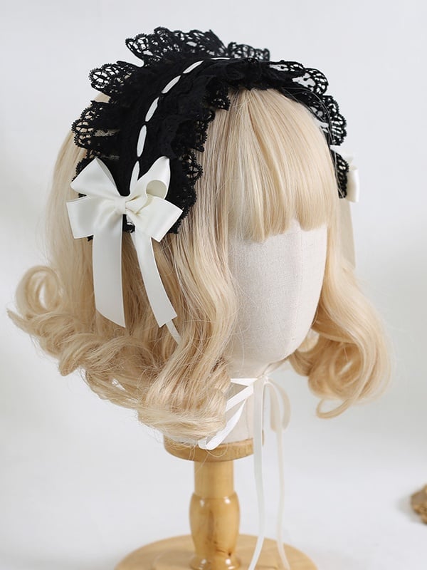 5 Colors Cute Lolita Bowknot Lace Hairband