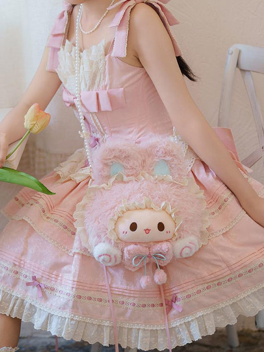 Pink Kawaii Bunny Plush Crossbody/Shoulder Bag