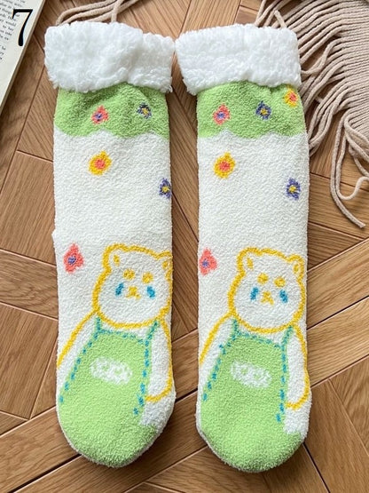 7 Options Cartoon Bear Winter Socks