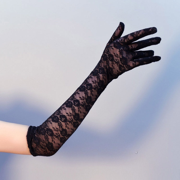 Black/White Gothic Nun Lolita Lace Gloves